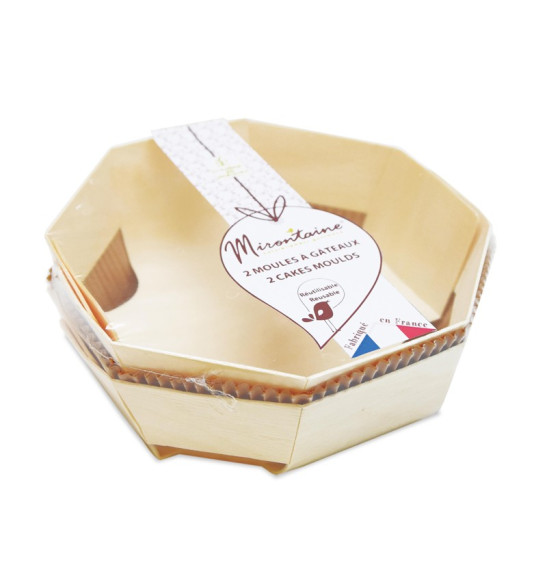 2 moules à gâteau en bois + 4 caissettes 2 moules à gâteau en bois + 4 caissettes